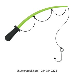 Fishing rod isolated on white background. Vector illustration.