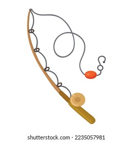 Fishing rod isolated vector illustration