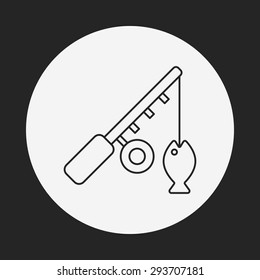 Fishing rod line icon