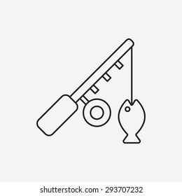 Fishing rod line icon