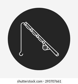 Fishing rod line icon