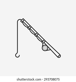 Fishing rod line icon