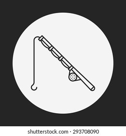 Fishing rod line icon
