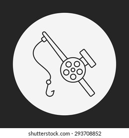 Fishing rod line icon