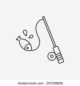 Fishing rod line icon