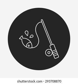 Fishing rod line icon