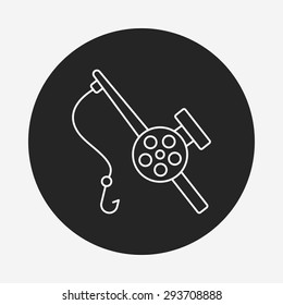 Fishing rod line icon