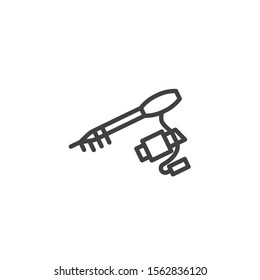 Fishing rod line icon. linear style sign for mobile concept and web design. Fish-rod outline vector icon. Symbol, logo illustration. Vector graphics