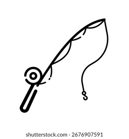  Fishing rod line - vector icon