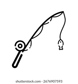 Fishing rod line - vector icon