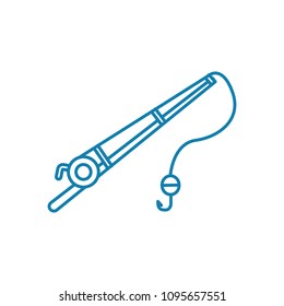 Fishing rod linear icon concept. Fishing rod line vector sign, symbol, illustration.
