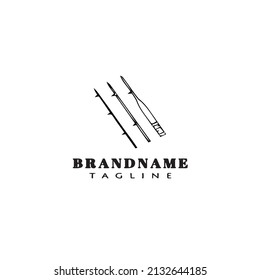 fishing rod logo cartoon design template icon black modern isolated vector illustration