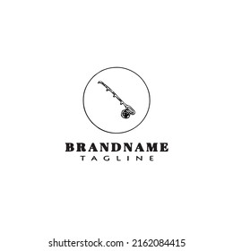 fishing rod logo cartoon design template icon modern isolated vector illustration