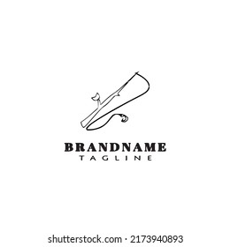 fishing rod logo cartoon design template icon black modern isolated vector illustration
