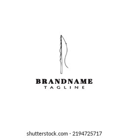 fishing rod logo cartoon design template icon black modern vector illustration