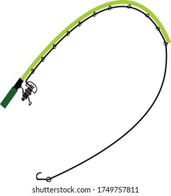Fishing rod logo design vector stock