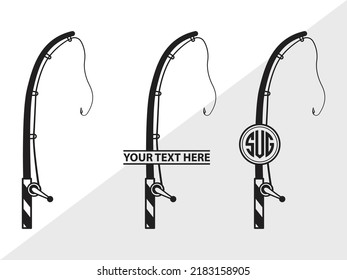 Fishing Rod Monogram SVG Printable Vector Illustration svg