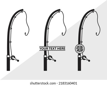 Fishing Rod Monogram SVG Printable Vector Illustration svg