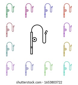 Fishing rod multi color style icon. Simple thin line, outline vector of summer icons for ui and ux, website or mobile application