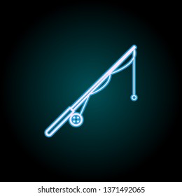 fishing rod neon icon. Elements of Camping set. Simple icon for websites, web design, mobile app, info graphics