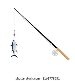 Fishing rod on white background
