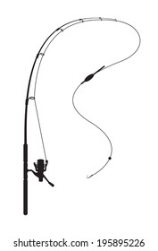 Fishing rod on white background