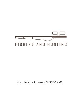 fishing rod and optical sight abstract vector illustration