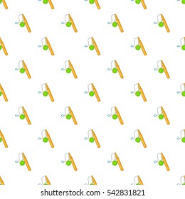 Fishing rod pattern. Cartoon illustration of fishing rod vector pattern for web