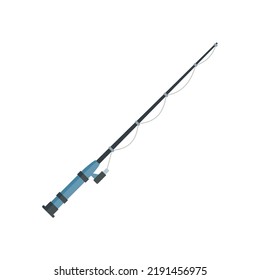 Fishing rod pole icon. Flat illustration of fishing rod pole vector icon isolated on white background