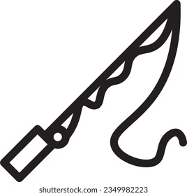 Fishing Rod Pole Outline Icon