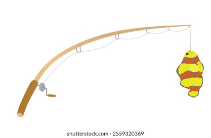 Fishing rod pole. vector illustration