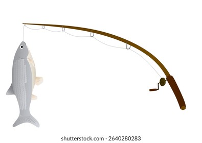 Fishing rod pole. vector illustration	
