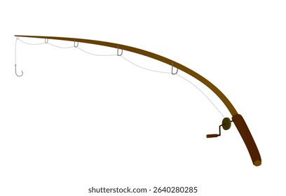Fishing rod pole. vector illustration	
