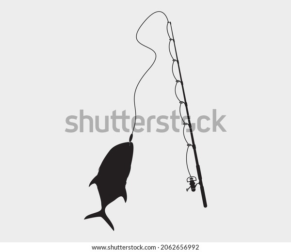 Fishing Rod Printable Vector Illustration Bass Stock Vector (Royalty Free) 2062656992 | Shutterstock