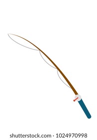 Fishing rod with reel vector cartoon illustration isolated on white background.