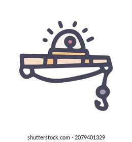 fishing rod sensor color vector doodle simple icon