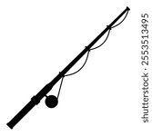 Fishing Rod Silhouette for Outdoor Sports and Recreation