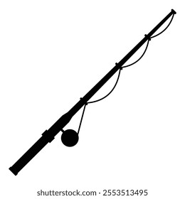 Fishing Rod Silhouette for Outdoor Sports and Recreation