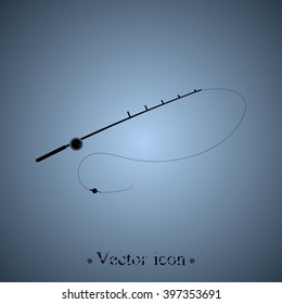 Fishing rod. Spinning illustration. 