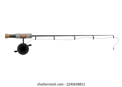 fishing rod spinning on a white background