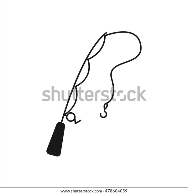 Fishing Rod Symbol Sign Silhouette Icon Stock Vector (Royalty Free ...