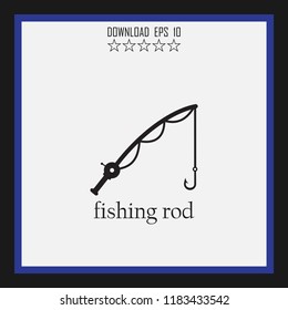 fishing rod vector icon