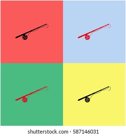 Fishing rod vector  icon.
