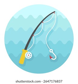 Fishing Rod vector icon. Beach. Summer. Summertime. Holiday. Vacation, eps 10
