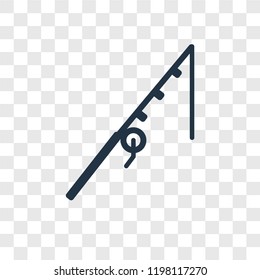 Fishing rod vector icon isolated on transparent background, Fishing rod transparency logo concept