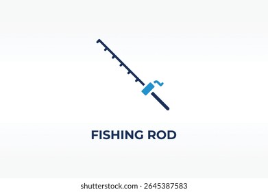 FISHING ROD vector, icon or logo sign isolated symbol illustration
