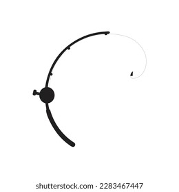 Fishing rod vector icon on white background