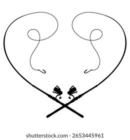 Fishing rod vector icon. Spinning illustration sign. Fishing symbol or logo.
