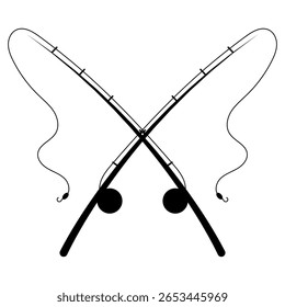 Fishing rod vector icon. Spinning illustration sign. Fishing symbol or logo.