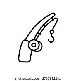 Fishing Rod vector icon stock illustration